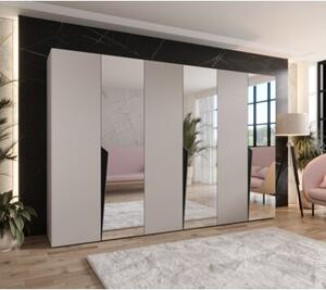Szafa uchylna otwierana Piano 2 300 (3x100) wys. 202 cm kaszmir + u. czarny