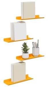 Wisząca półka z matowej stali w kolorze musztardowym 30x9x2,5 cm