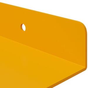 Wisząca półka z matowej stali w kolorze musztardowym 30x9x2,5 cm