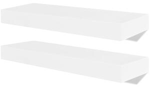 Półki ścienne, 4 szt., białe, 40 cm