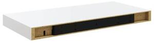 Półki ścienne, 2 szt., wysoki połysk, białe, 50x23x3,8 cm, mdf