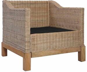 Fotel z poduszkami, naturalny rattan