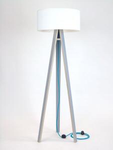WANDA Lampa podłogowa 45x140cm - szary / biały klosz / turkus