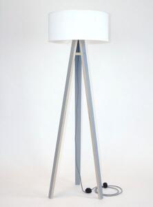 WANDA Lampa podłogowa 45x140cm - szary / biały klosz / zygzak
