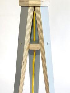 WANDA Lampa podłogowa 45x140cm - szary / czarny klosz / żółty