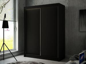 Szafa przesuwna 150 cm z oświetleniem LED Diano Czarna