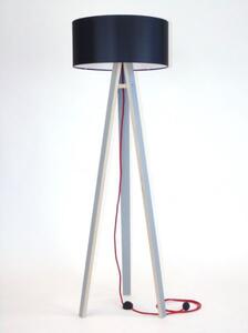 WANDA Lampa podłogowa 45x140cm - szary / czarny klosz / czerwony