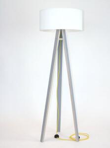 WANDA Lampa podłogowa 45x140cm - szary / biały klosz / żółty