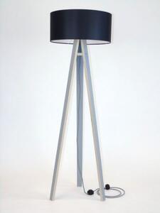 WANDA Lampa podłogowa 45x140cm - szary / czarny klosz / zygzak