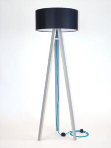 WANDA Lampa podłogowa 45x140cm - szary / czarny klosz / turkus