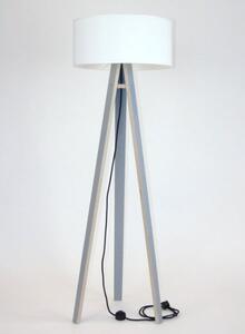 WANDA Lampa podłogowa 45x140cm - szary / biały klosz / czarny