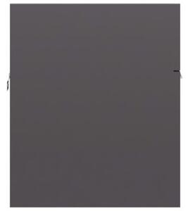 Szafka pod umywalkę, szara, wysoki połysk, 90x38,5x46 cm
