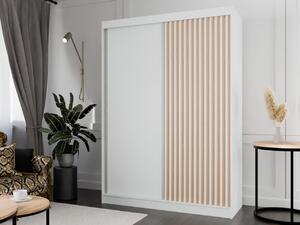 Szafa przesuwna z lamelami 150 cm Loreto Biała