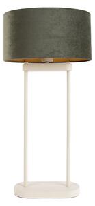 Lampa stołowa beżowa z zielonym owalnym kloszem i złotym wnętrzem 35 cm - Thijmen