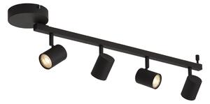 Nowoczesny czarny plafon 4-punktowy GU10 50mm z podświetleniem i przełącznikiem 3-stopniowym - Back Up