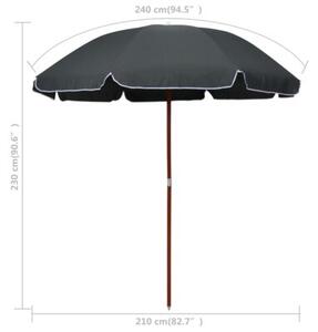 Parasol ogrodowy na stalowym słupku, 240 cm, antracytowy