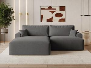 Narożnik L z funkcją spania i pojemnikiem Serene lewy Szary ciemny