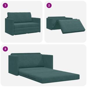 Sofa bed ciemna zieleÅ 124 x 204 x 61 cm aksamit