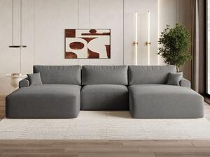 Narożnik U z funkcją spania i pojemnikiem Serene Szary ciemny