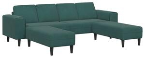 Nowoczesna sofa do salonu w ciemnej zieleni z poduszkami z pianki i poliesterowymi podÅokietnikami, idealna dla 4 osÃ³b