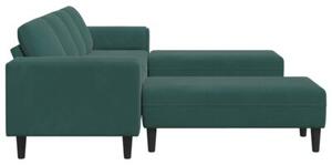 Nowoczesna sofa do salonu w ciemnej zieleni z poduszkami z pianki i poliesterowymi podÅokietnikami, idealna dla 4 osÃ³b