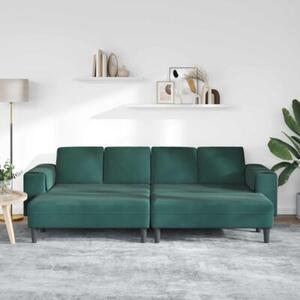 Nowoczesna sofa do salonu w ciemnej zieleni z poduszkami z pianki i poliesterowymi podÅokietnikami, idealna dla 4 osÃ³b