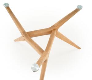 EMWOmeble Stół szklany ASHMORE / blat - transparentny, noga - naturalny