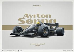 Druk artystyczny Lotus 97t - Ayrton Senna - Horizontal Tribute - Estoril 1985, Automobilist