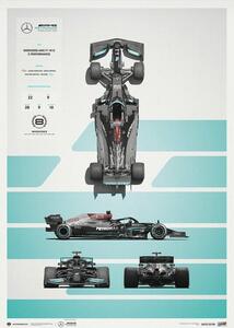 Druk artystyczny Mercedes-amg Petronas F1 Team - W12 - Blueprint - 2021