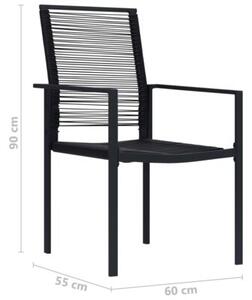 Krzesła ogrodowe, 4 szt., rattan pvc, czarne