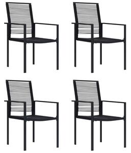 Krzesła ogrodowe, 4 szt., rattan pvc, czarne