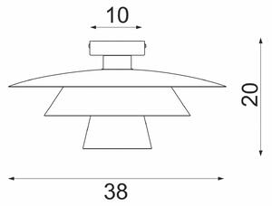 Luminex Lampa sufitowa Plato, pomarańczowa, metal, Ø 38 cm, E27