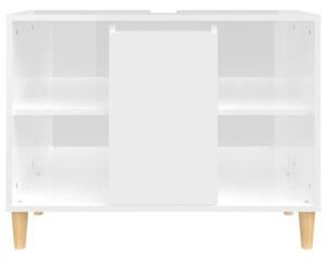 Szafka pod umywalkę, biała, wysoki połysk, 80x33x60 cm