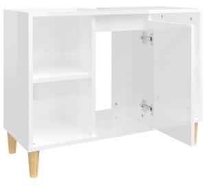 Szafka pod umywalkę, biała, wysoki połysk, 80x33x60 cm