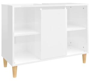 Szafka pod umywalkę, biała, wysoki połysk, 80x33x60 cm