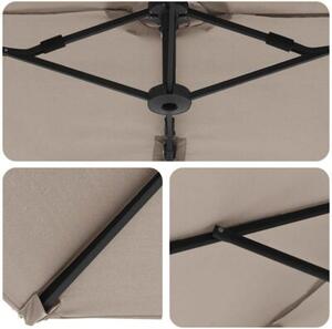 Stylowy parasol ogrodowy ciemnoszary z regulowanym nachyleniem i aluminiową ramą