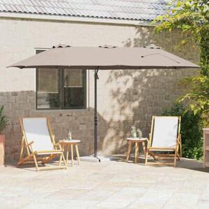 Stylowy parasol ogrodowy ciemnoszary z regulowanym nachyleniem i aluminiową ramą