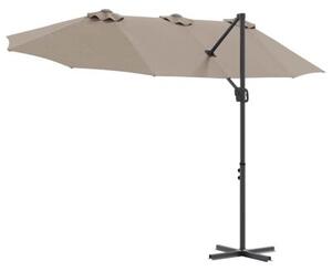 Stylowy parasol ogrodowy ciemnoszary z regulowanym nachyleniem i aluminiową ramą