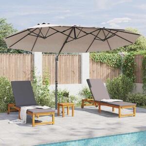 Stylowy parasol ogrodowy ciemnoszary z regulowanym nachyleniem i aluminiową ramą