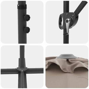 Stylowy parasol ogrodowy ciemnoszary z regulowanym nachyleniem i aluminiową ramą