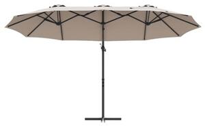 Stylowy parasol ogrodowy ciemnoszary z regulowanym nachyleniem i aluminiową ramą
