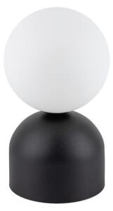 Miniaturowa czarna lampka nocna Miki - biała kula
