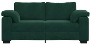 Sofa dwuosobowa, ciemnozielona, 180x77x82 cm, aksamit