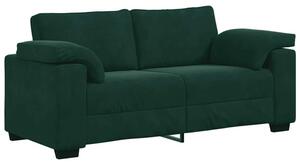Sofa dwuosobowa, ciemnozielona, 180x77x82 cm, aksamit