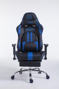 Fotel biurowy wyścigowy Alvarina czarny/niebieski