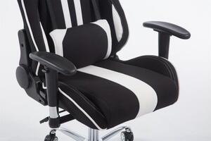 Fotel biurowy wyścigowy Alvisa czarno-biały