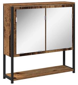 Szafka z lustrem z półką z lustrem stare drewno 60 x 16 x 60 cm