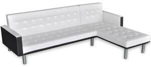 Sofa naroÅ¼na z funkcjÄ rozkÅadania, sztuczna skÃ³ra, biaÅa