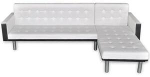 Sofa naroÅ¼na z funkcjÄ rozkÅadania, sztuczna skÃ³ra, biaÅa