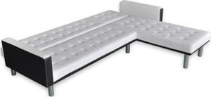 Sofa naroÅ¼na z funkcjÄ rozkÅadania, sztuczna skÃ³ra, biaÅa
